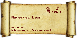 Mayerusz Leon névjegykártya